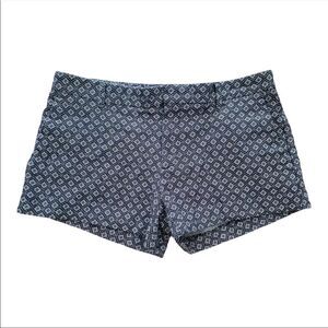 Banana Republic Black Diamond Argyle Print Casual Chino Shorts sz 6